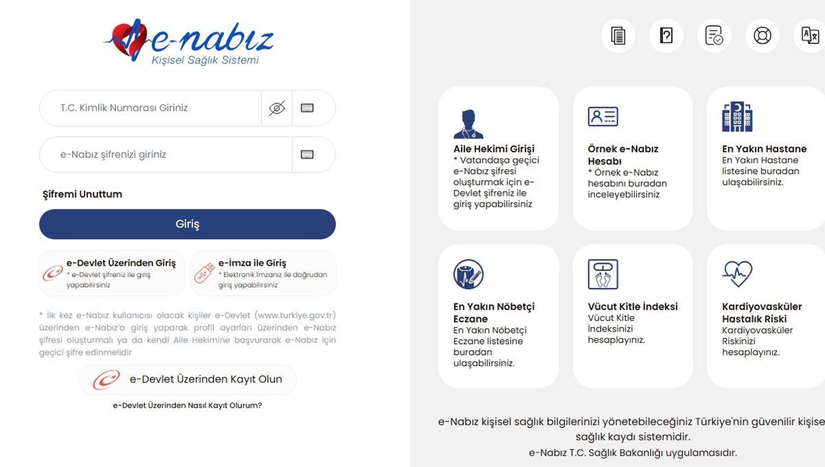 e-Nabız sistemi değişti
