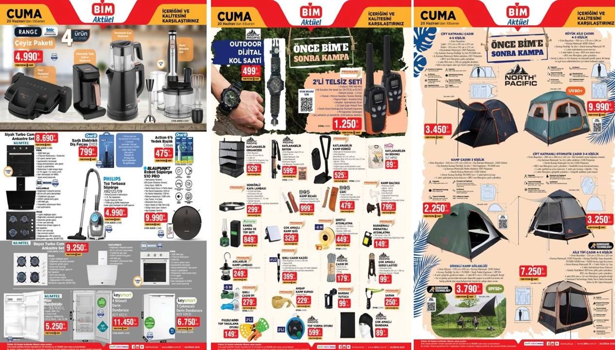 BİM Aktüel Katalog 20 Haziran Cuma 2025: BİM'de bu hafta; Elektronik ürünler, kamp malzemeleri, akıllı robot süpürge ve drone